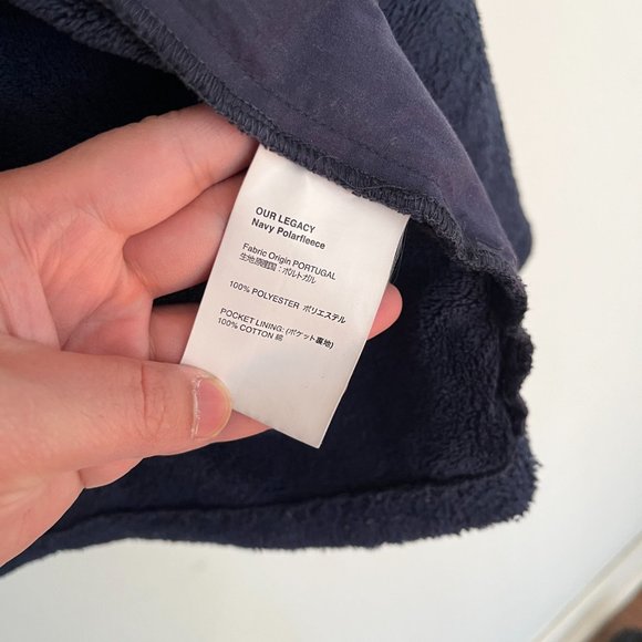 Our Legacy Splash Funnel Blouson- Navy Polar Fleece Size 46 - Picture 5 of 5